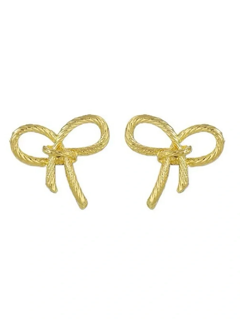 *** High Quality Gold Bow Knot Stud Earrings - Elegant Women Accessories